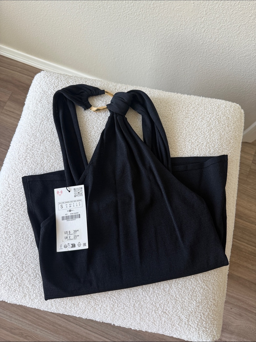 ZARA Black w/ Gold Top